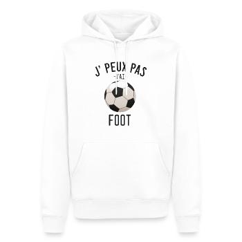 J'peux pas j'ai foot - Sweat à capuche Premium bio Homme - blanc - Devant - Nico (187cm)
