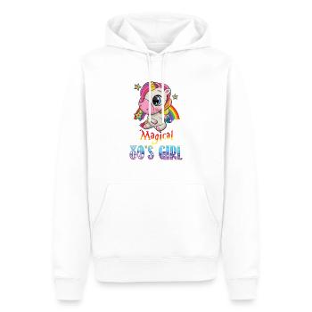 Magical 80 s Girl Flossing Unicorn Rainbow - Männer Premium Bio Hoodie - Weiß - Vorne - Nico (187cm)