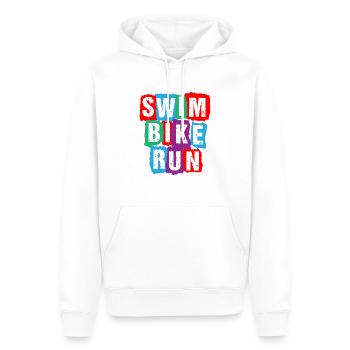 Swim Bike Run Triathlon - Männer Premium Bio Hoodie - Weiß - Vorne - Nico (187cm)