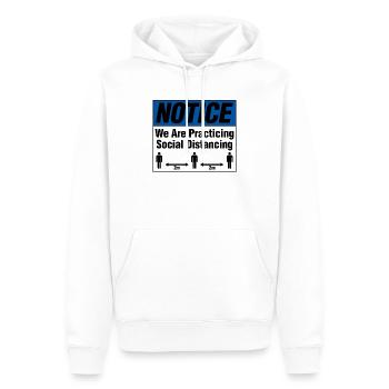 Social Distancing Notice 2 Meters Away British - Men’s Premium Organic Hoodie - white - Front - Nico (187cm)