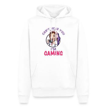 Can't Hear You I'm Gaming | Funny Gamer Girl Anime - Männer Premium Bio Hoodie - Weiß - Vorne - Nico (187cm)