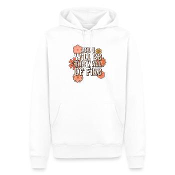 Happy And I Will Be The Wall Of Fire Retro Vintage - Men’s Premium Organic Hoodie - white - Front - Nico (187cm)