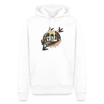 TIM - Beau nom de garçon avec de mignons dinosaures - Sweat à capuche Premium bio Homme - blanc - Devant - Nico (187cm)