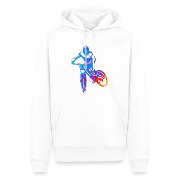 Couleur Descente - Sweat à capuche Premium bio Homme - blanc - Devant - Nico (187cm)