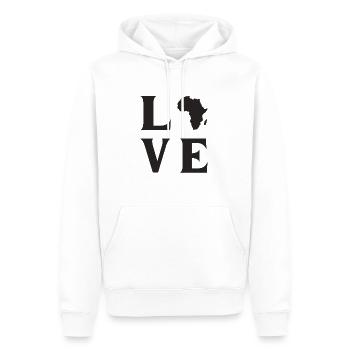 Love Afrika - Männer Premium Bio Hoodie - Weiß - Vorne - Nico (187cm)