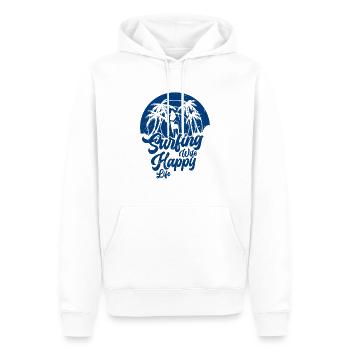 Surf femme Happy Life Wellenreiten Surfen Surfer - Sweat à capuche Premium bio Homme - blanc - Devant - Nico (187cm)