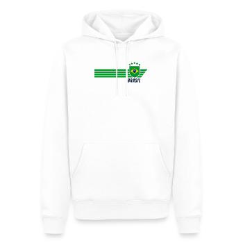 Brésil Maillot de fan de football brésilien Seleção - Sweat à capuche Premium bio Homme - blanc - Devant - Nico (187cm)