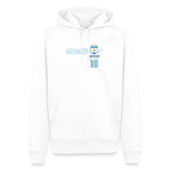 Argentinien Albiceleste Fußball Fan Trikot - Männer Premium Bio Hoodie - Weiß - Vorne - Nico (187cm)
