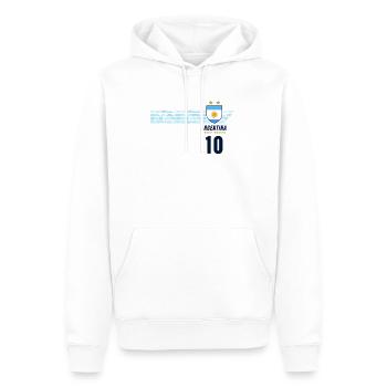 Argentinien Albiceleste Fußball Fan Trikot - Männer Premium Bio Hoodie - Weiß - Vorne - Nico (187cm)