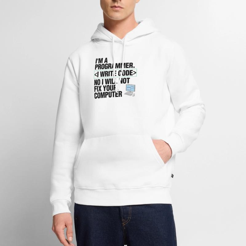 Coder Computer Programmer I Write Code Funny Men’s Premium Organic Hoodie