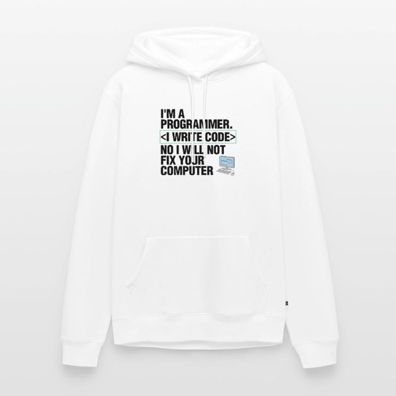 Coder Computer Programmer I Write Code Funny Men’s Premium Organic Hoodie