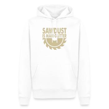 SawDust Is Man Glitter - Men’s Premium Organic Hoodie - white - Front - Nico (187cm)