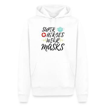 Super Heroes Wear Masks Nurse Health Workers - Men’s Premium Organic Hoodie - white - Front - Nico (187cm)