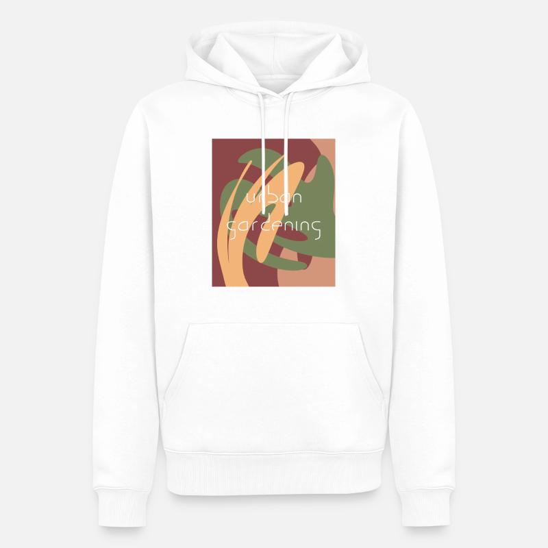 Ogrodnictwo miejskie - Ekologiczna męska bluza z kapturem Premium - biały