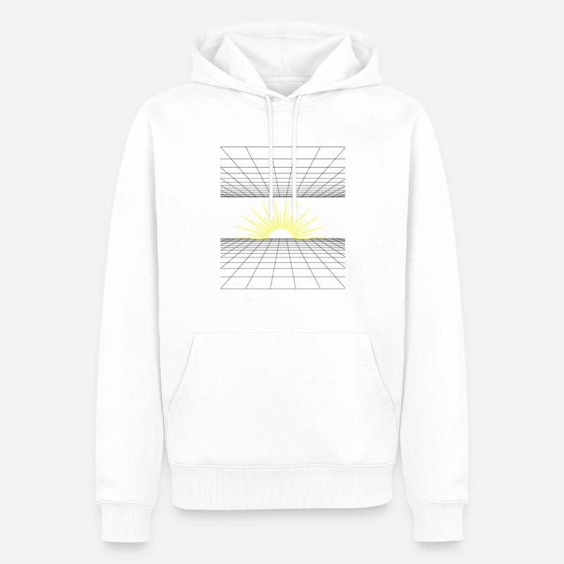 Lever de soleil dans la grille - Sweat à capuche Premium bio Homme - blanc