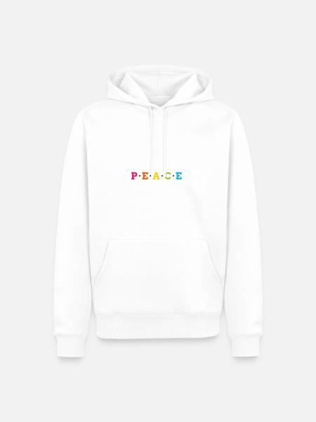 Peace - Männer Premium Bio Hoodie - Weiß
