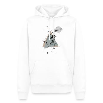 Wolf to the moon - Männer Premium Bio Hoodie - Weiß - Vorne - Nico (187cm)