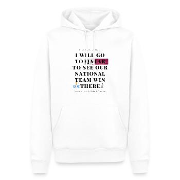 Go to Qatar - Men’s Premium Organic Hoodie - white - Front - Nico (187cm)