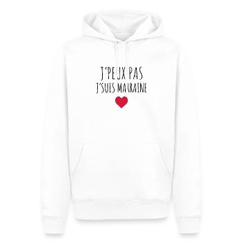 Parrain , Marraine , Filleule , Filleul - Sweat à capuche Premium bio Homme - blanc - Devant - Nico (187cm)