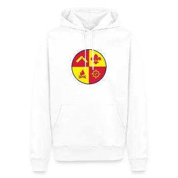 scout , scouting , scoutisme , guide - Sweat à capuche Premium bio Homme - blanc - Devant - Nico (187cm)
