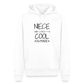 Nièce / Neveu / Oncle / Tante - Sweat à capuche Premium bio Homme - blanc - Devant - Nico (187cm)