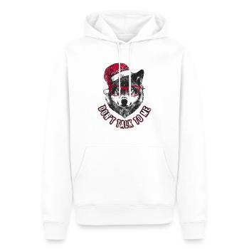 Sprich nicht mit mir - Grumpy Christmas Wolf - Männer Premium Bio Hoodie - Weiß - Vorne - Nico (187cm)