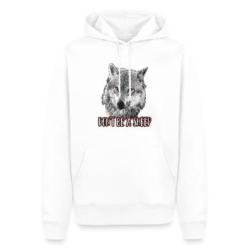 Sei kein Schaf - Männer Premium Bio Hoodie - Weiß - Vorne - Nico (187cm)