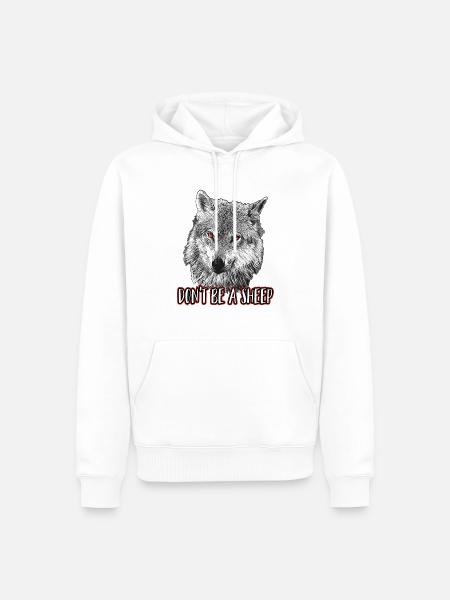 Don't be a sheep - Men’s Premium Organic Hoodie - white