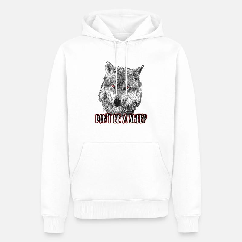 Don't be a sheep - Men’s Premium Organic Hoodie - white