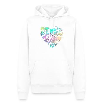 Drachenherz - Männer Premium Bio Hoodie - Weiß - Vorne - Nico (187cm)