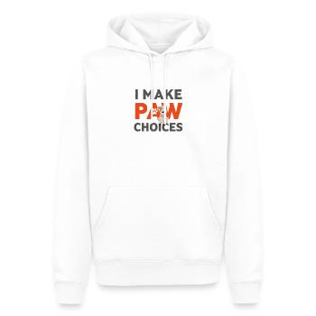 Ich treffe Pfotenentscheidungen, ich treffe schlechte Entscheidungen Hundeliebhaber - Männer Premium Bio Hoodie - Weiß - Vorne - Nico (187cm)