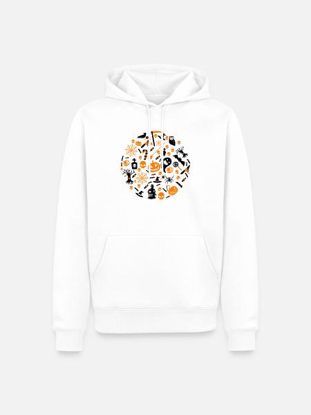 Halloween Ikonen - Männer Premium Bio Hoodie - Weiß