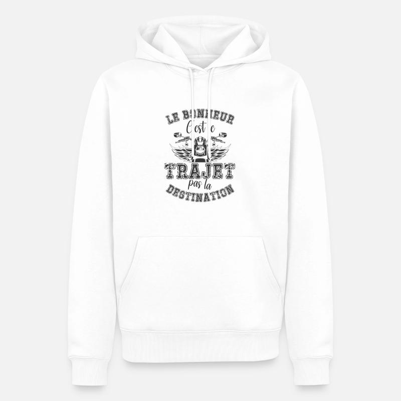 le bonheur c'est le trajet - Sweat à capuche Premium bio Homme - blanc