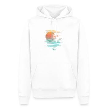 Souvenir artistique de vacances de palmier haïti - Sweat à capuche Premium bio Homme - blanc - Devant - Nico (187cm)