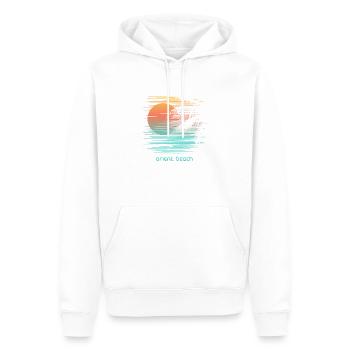 Artistique Orient Plage Saint Martin Palmier - Sweat à capuche Premium bio Homme - blanc - Devant - Nico (187cm)