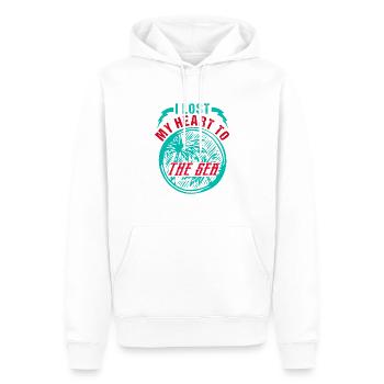 ICH HABE MEIN HERZ AN DAS MEER VERLOREN - Männer Premium Bio Hoodie - Weiß - Vorne - Nico (187cm)