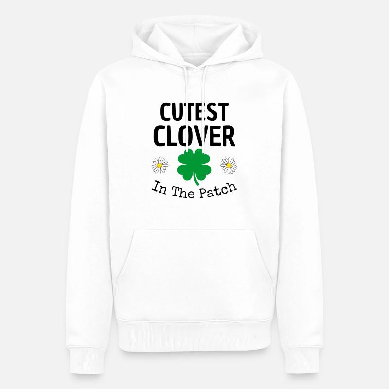 Süßester Klee im Patch - Männer Premium Bio Hoodie - Weiß