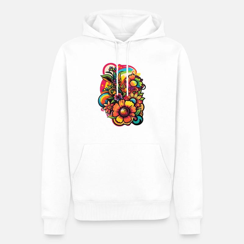 Fleur Conception de fleurs - Sweat à capuche Premium bio Homme - blanc