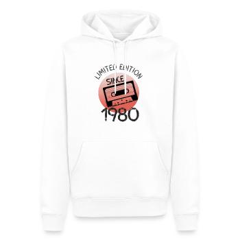 Limited Edition 1980 retro - Männer Premium Bio Hoodie - Weiß - Vorne - Nico (187cm)