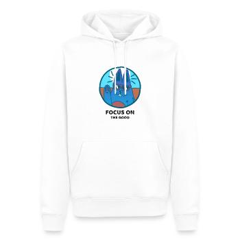 Focus on the Good - Männer Premium Bio Hoodie - Weiß - Vorne - Nico (187cm)