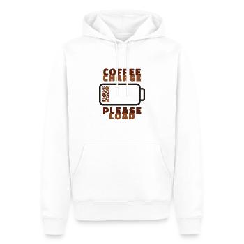 Kaffee bitte laden Shirt Coffee Charge funny Shirt - Men’s Premium Organic Hoodie - white - Front - Nico (187cm)