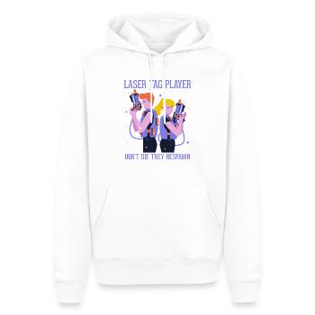 Laser tag players don't die they respawn - Men’s Premium Organic Hoodie - white - Front - Nico (187cm)