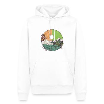 nature merveilleuse - Sweat à capuche Premium bio Homme - blanc - Devant - Nico (187cm)