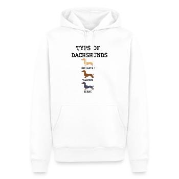 Dachshund Typs - Einzigartiges Design - Männer Premium Bio Hoodie - Weiß - Vorne - Nico (187cm)