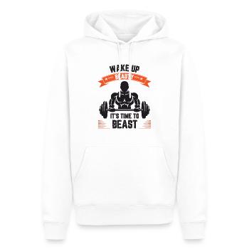 Wecken Sie die Schönheit auf, es ist an der Zeit, sie zu besiegen - Männer Premium Bio Hoodie - Weiß - Vorne - Nico (187cm)
