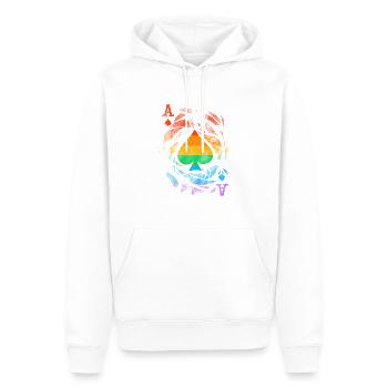 Gay Pride Parade LGBTQ+ Rainbow Flag Body Positive - Men’s Premium Organic Hoodie - white - Front - Nico (187cm)