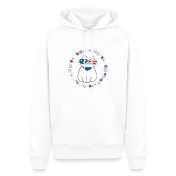 4 juillet journée indépendante de l’Amérique - Sweat à capuche Premium bio Homme - blanc - Devant - Nico (187cm)
