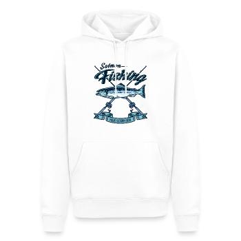 Lachsfischen - Männer Premium Bio Hoodie - Weiß - Vorne - Nico (187cm)