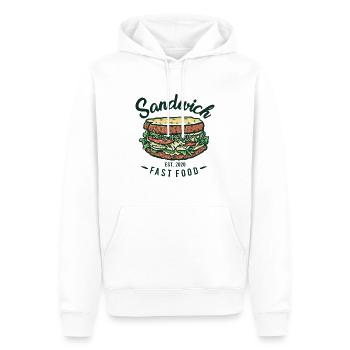 Sandwich - Men’s Premium Organic Hoodie - white - Front - Nico (187cm)