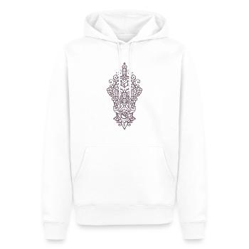 Crâne papillon et rose - Sweat à capuche Premium bio Homme - blanc - Devant - Nico (187cm)
